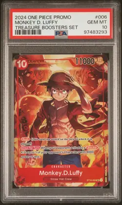 2024 ONE PIECE PROMOS TREASURE BOOSTERS SET #006 MONKEY D. LUFFY PSA 10 - Image 1