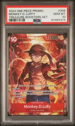 2024 ONE PIECE PROMOS TREASURE BOOSTERS SET #006 MONKEY D. LUFFY PSA 10 - Image 1