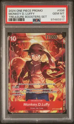2024 ONE PIECE PROMOS TREASURE BOOSTERS SET #006 MONKEY D. LUFFY PSA 10 - Image 1