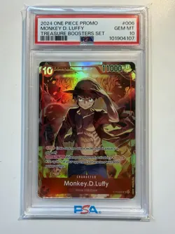 2024 ONE PIECE PROMOS TREASURE BOOSTERS SET #006 MONKEY D. LUFFY PSA 10 - Image 1