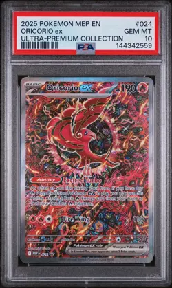 2025 POKEMON MEP EN-ME BLACK STAR PROMO #024 ORICORIO EX PSA 10 - Image 1