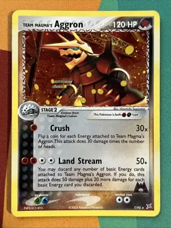 Pokemon Card Team Magma's Aggron Holo Rare (7/95) Team Magma vs Team Aqua LP/MP - Image 1
