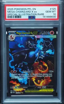 Mega Charizard X EX 125 PSA 10 Phantasmal Flames Pokemon Card #630 - Image 1