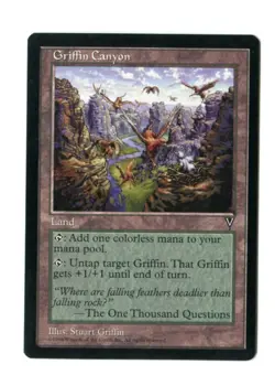 MTG Griffin Canyon Visions VIS Reserved List Rare Land Untap Creature Unplayed - Image 1