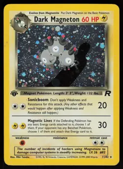 Dark Magneton 11/82 Rare Team Rocket Holo 1st Edition Pokemon - Image 1