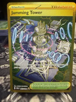 Pokemon Destined Rivals Jamming Tower 243/182 Gold Hyper Rare NM - Image 1