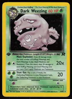 Dark Weezing 14/82 Rare Team Rocket Holo 1st Edition Pokemon - Image 1