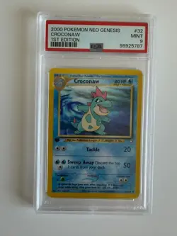 Pokemon PSA 9 1ST EDITION CROCONAW 32/111 NEO GENESIS SET NON HOLO - MINT - Image 1