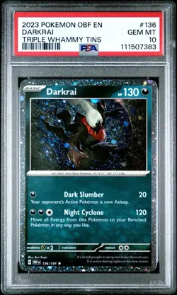 Pokemon Obsidian Flames # 136 Darkrai Triple Whammy Tins Promo PSA 10 GEM MINT! - Image 1