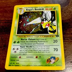 Koga's Beedrill #9/132, 1st Ed Holo Rare Gym Challenge, Vintage Pokemon, HP - Image 2