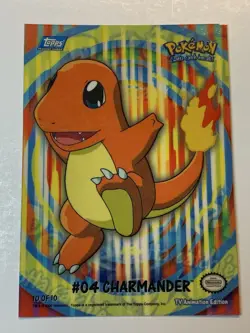 2000 Topps Pokemon TV Charmander #04 (A) Stick-Ons 10 of 10 FREE COMBINED SHIP - Image 1