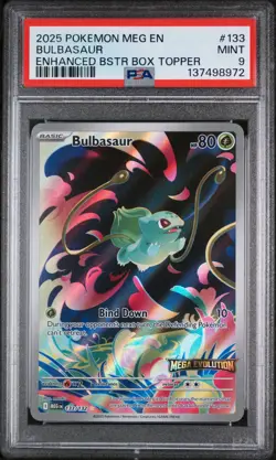 Pokemon Mega Evolution Base #133 Stamped Box Topper Bulbasaur PSA 9 Mint - Image 1