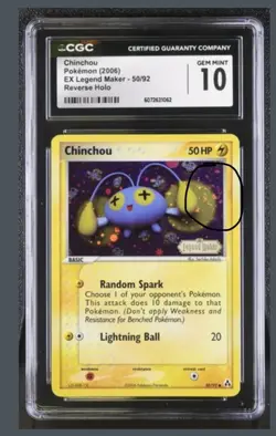 SWIRLED 2006 Pokemon Ex Legeno Maker #50 Chinchou - Reverse Holo CGC 10 GEM MINT - Image 2