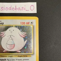 Pokemon Chansey 3/102 Base Set Unlimited Holo Rare MP condition - Image 3