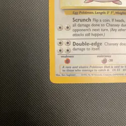 Pokemon Chansey 3/102 Base Set Unlimited Holo Rare MP condition - Image 5