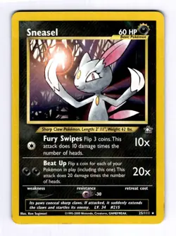 Sneasel Neo Genesis #025 (2000) Rare MP Pokemon - Image 1