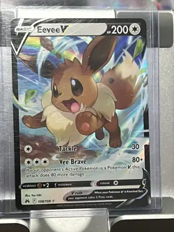 EEVEE V 108/159 POKEMON CROWN ZENITH HOLO RARE (A118) - Image 1