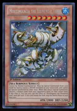Moulinglacia the Elemental Lord ABYR-EN035 Secret Rare 1st Edition Yu-Gi-Oh - Image 1