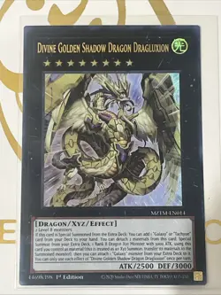 YUGIOH MZTM-EN014 Divine Golden Shadow Dragon Dragluxion Ultra Rare 1st Edition - Image 1
