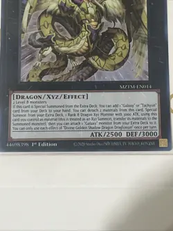YUGIOH MZTM-EN014 Divine Golden Shadow Dragon Dragluxion Ultra Rare 1st Edition - Image 2