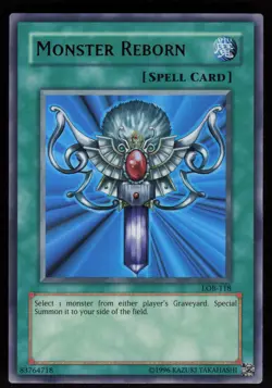Monster Reborn LOB-118 Ultra Rare Legend of Blue Eyes White Dragon Yu-Gi-Oh - Image 1