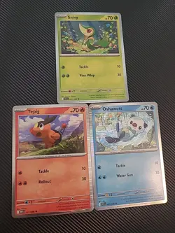Pokemon Tepig 011/086 Snivy 001/086 Oshawott 021/086 Holo Black & White Promo - Image 1