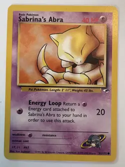 Sabrina's Abra 91/132 Pokemon TCG Gym Heroes WOTC Vintage Near Mint NM - Image 1