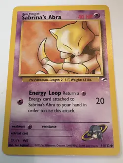Sabrina's Abra 91/132 Pokemon TCG Gym Heroes WOTC Vintage Near Mint NM - Image 2
