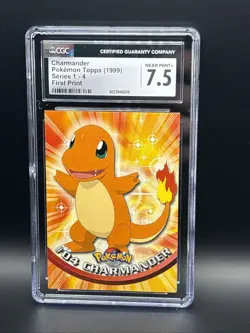 Pokemon TCG Topps 1999 Charmander Rare Card Regular Edition CGC 7.5 - Image 1