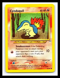 💥 Cyndaquil Pokemon TCG Card Neo Destiny 61/105 Regular WOTC Non Holo - Image 1