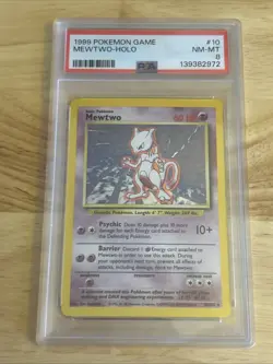 1999 Pokemon Game MeWTWO-Holo #10 PSA 8 - Image 1
