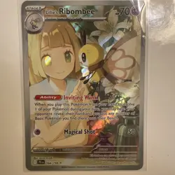 Pokemon TCG Lillie's Ribombee Holo Illustration Rare Sv09 164/159 - Image 5