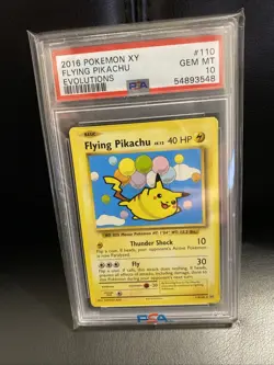 2016 POKEMON XY EVOLUTIONS #110 FLYING PIKACHU PSA 10 - Image 1