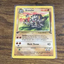 Graveler 37/62 Uncommon 1st Edition Fossil Pokemon TCG WoTC Vintage LP - Image 1