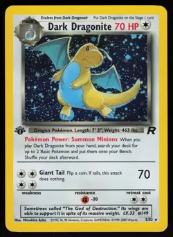 Dark Dragonite 5/82 Rare Team Rocket Holo 1st Edition Pokemon - Image 1