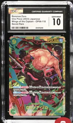 One Piece TCG Roronoa Zoro OP06 118 Wings of the Captain Foil CGC 10 GEM MINT - Image 1