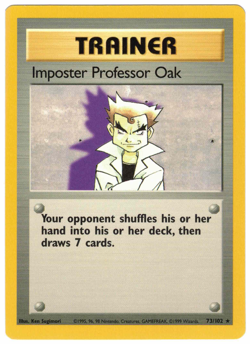 Imposter Professor Oak 73/102 Base Set Regular Rare Vintage Pokemon Card - Image 1
