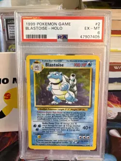 Pokemon TCG Blastoise Base Set Holo Unlimited Rare Card 2/102 PSA 6 - Image 2