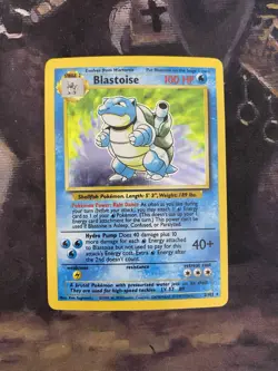 Blastoise Base Set 002/102 Shadowless Unlimited Edition Holo Card LP - Image 1