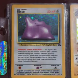Pokemon TCG Ditto Fossil Holo Rare Card 3/62 Unlimited 1999 English - Image 1