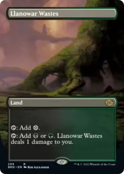 Llanowar Wastes (Borderless) LP #299 The Brothers' War MTG - Image 1