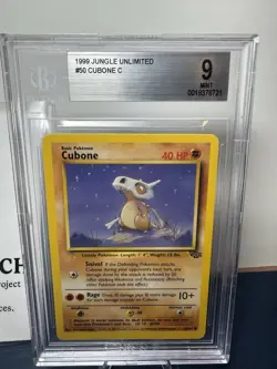 Pokemon TCG Cubone Jungle Card 50/64 Unlimited Common BGC 9 - Image 2