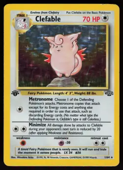 Clefable 1/64 Rare Jungle Holo 1st Edition Pokemon - Image 1