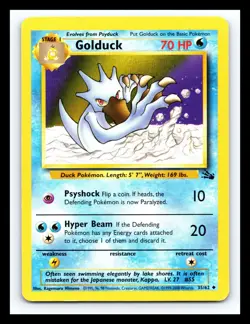 💥 Golduck Fossil 1999 Rare Non Holo Foil Pokemon Vintage # 35/62 - Image 1