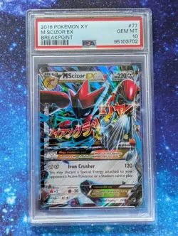 Mega Scizor EX #77 Gem Mint PSA 10 XY Breakpoint 2016 Low Pop Pokemon TCG - Image 1