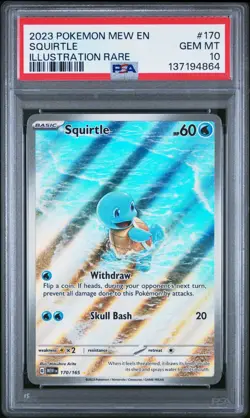 2023 POKEMON MEW EN-151 ILLUSTRATION RARE #170 SQUIRTLE PSA 10 - Image 1