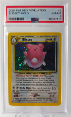 Blissey Holo PSA 8 P.M. Neo Revelation Pokemon 2001 2/64 - Image 1