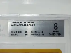 BGS 8 NM-MT Pokemon Charizard Base Set Unlimited Holo 4/102 - Image 3