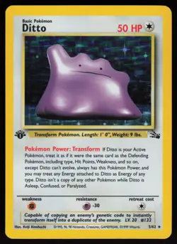 Ditto 3/62 Rare Fossil Holo 1st Edition Pokemon - Image 1