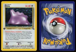Ditto 3/62 Rare Fossil Holo 1st Edition Pokemon - Image 3